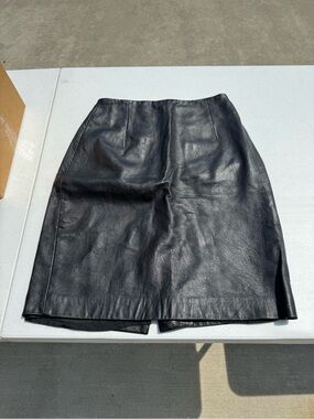 Focus 2000 Black Leather Pencil Skirt